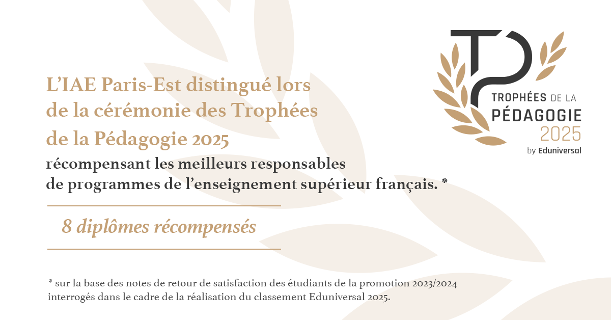 IAE Paris-Est récompensé par Eduniversal 